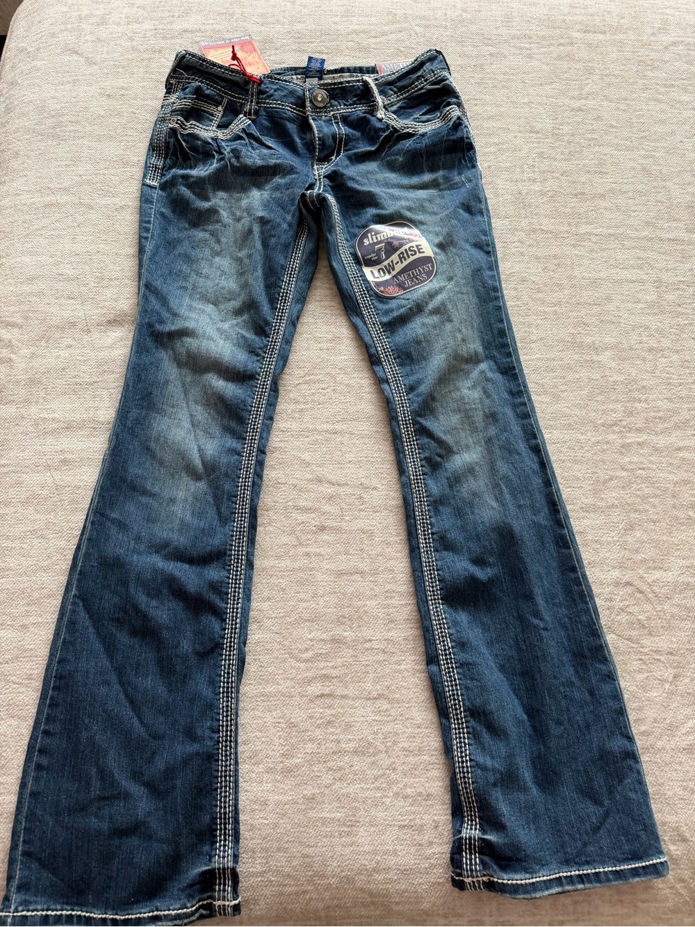 Amethyst Jeans Dark Blue Flare Low-Rise Women's Jeans